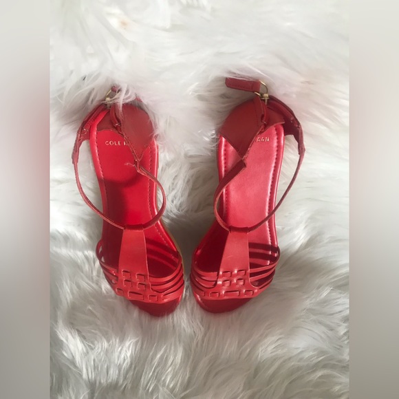 Cole HAAN leather sandals in 🍎 red size :7B - Picture 5 of 12
